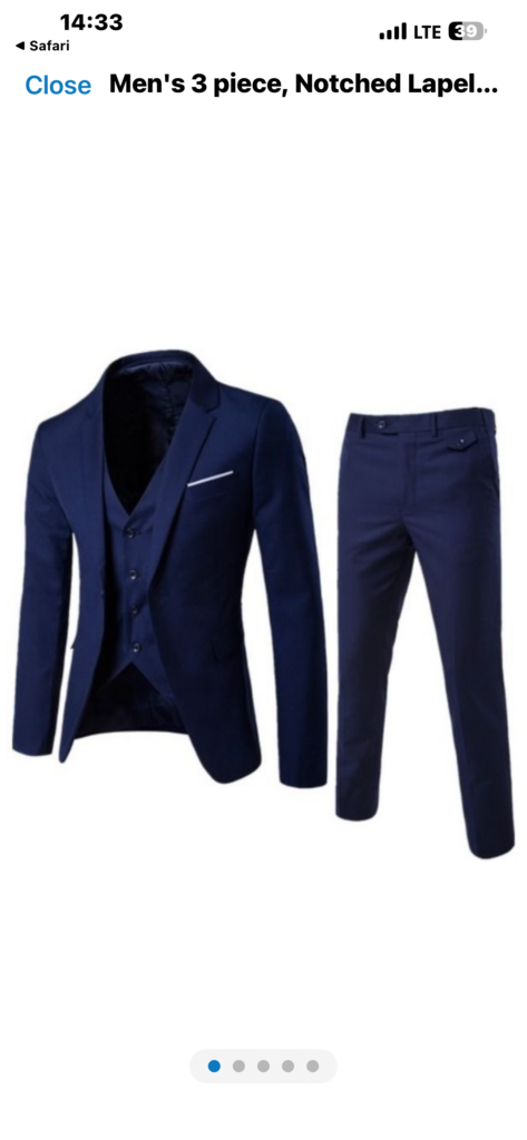 Formal 3 piece Navy Blue suit
