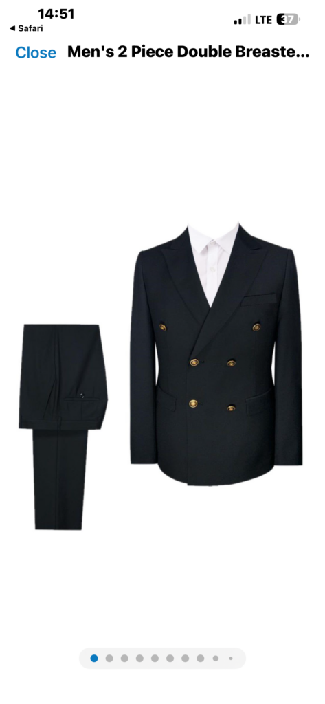 2 piece Gold buttons suit