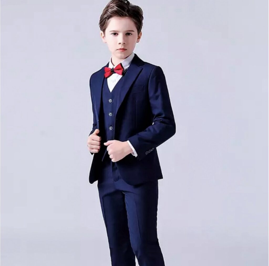 Navy blue kids 3 piece suit